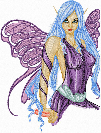 Fairy free machine embroidery design 